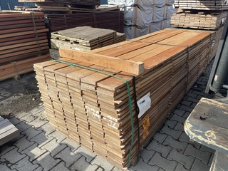 Ca. 69x Guyana Teak beschoeiingsplanken, 20x150mm, lengte 300cm